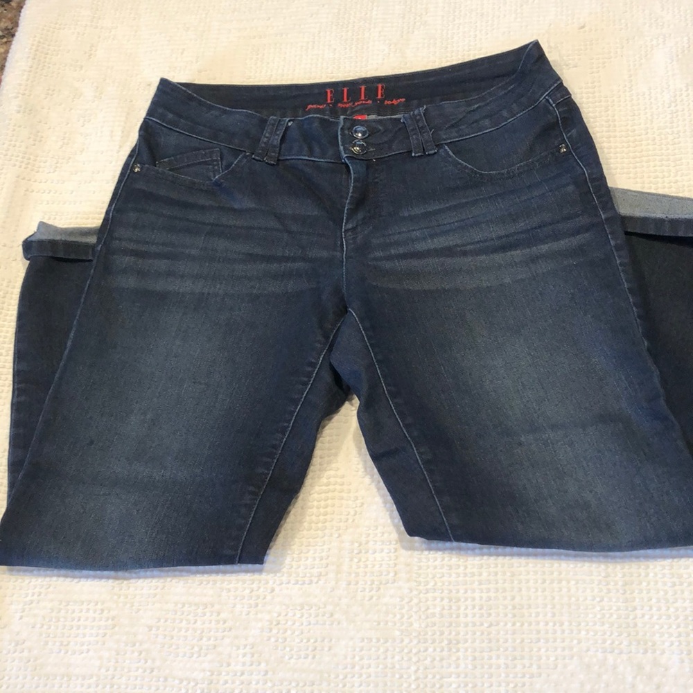 Elle dark denim crop pants size 8